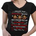 I Realize That Were Not Biologically Related Funny Stepdad Women V-Neck T-Shirt