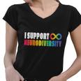 I Support Neurodiversity Women V-Neck T-Shirt