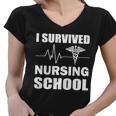 I Survived Nursing School Tshirt Women V-Neck T-Shirt