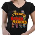 I Teach Superheroes Women V-Neck T-Shirt