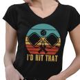 Id Hit That Funny Pickleball Retro Women V-Neck T-Shirt