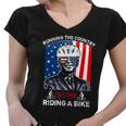 Joe Biden Falling Off His Bicycle Funny Biden Falls Off Bike V7 Women V-Neck T-Shirt