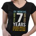 Kids 7Th Birthday Gift 7 Years Old Vintage Retro 84 Months Women V-Neck T-Shirt