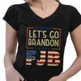 Lets Go Brandon Fjb Funny Meme Women V-Neck T-Shirt