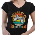 Leveled Up To 6Th Grade First Day Of School Back To School Women V-Neck T-Shirt