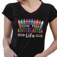 Livin That Kindergarten Life Back To School Women V-Neck T-Shirt