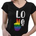 Love Peace Lgbt Gay Pride Lesbian Bisexual Ally Quote Women V-Neck T-Shirt