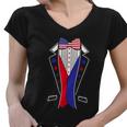 Mens 4Th Of July Tuxedo Costume Bow Tie American Flag Usa Women V-Neck T-Shirt