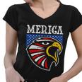 Merica 4Th Of July American Flag Bald Eagle Mullet 4Th July Gift Women V-Neck T-Shirt