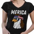 Merica Bald Eagle Mullet Sunglasses Fourth July 4Th Patriot Cool Gift V2 Women V-Neck T-Shirt