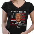 Merry 4Th Of July Biden Bike Bicycle Falls Off Anti Biden V5 Women V-Neck T-Shirt