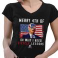 Merry 4Th Of July Biden Bike Bicycle Falls Off Anti Biden V8 Women V-Neck T-Shirt