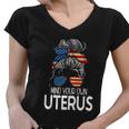 Mind Your Own Uterus Messy Bun Pro Choice Feminism Gift Women V-Neck T-Shirt
