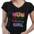 Mom Of The Birthday Girl Funny Mama Tie Dye Women V-Neck T-Shirt