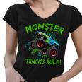 Monster Trucks Rule Tshirt Women V-Neck T-Shirt