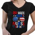 Nurse Crew Sunglasses For 4Th Of July Women V-Neck T-Shirt