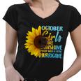 October Girls Sunflower Tshirt Women V-Neck T-Shirt