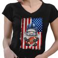 Patriotic Football Dad With Funny Gnome And American Flag Gift Women V-Neck T-Shirt