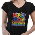 Pop It Sister From Birthday Girl Or Boy Fidget Women V-Neck T-Shirt