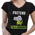 Pretend Im A Crocodile Halloween Quote Women V-Neck T-Shirt