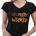 Pretty Wicked Halloween Quote V2 Women V-Neck T-Shirt