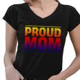 Proud Mom Abrosexual Flag Lgbtq Queer Mothers Day Abrosexual Gift Women V-Neck T-Shirt