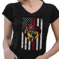 Proud To Be A Firefighter Usa American Flag Thin Red Line Women V-Neck T-Shirt
