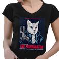 Purrinator Badass Cat Purrgment Day Funny Cat Movie Lovers Women V-Neck T-Shirt