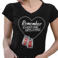 Red Remember Everyone Deployed Dog Tags Tshirt Women V-Neck T-Shirt