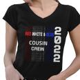 Red White And Blue Cousin Crew 2022 4Th Of July American Flag Gift Women V-Neck T-Shirt