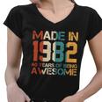 Retro Made In 1982 40 Years Of Being Awesome Birthday Women V-Neck T-Shirt