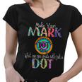 Retro Make Your Mark Happy International Dot Day Colorful Women V-Neck T-Shirt