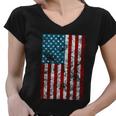 Retro Style 4Th July Usa Patriotic Distressed America Flag Gift Women V-Neck T-Shirt