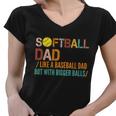 Softball Dad Like A Baseball Dad Vintage Tshirt Women V-Neck T-Shirt