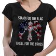 Stand For The Flag Kneel For The Cross Usa National Anthem Women V-Neck T-Shirt