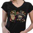 Sugar Skulls Day Of The Dead Women V-Neck T-Shirt