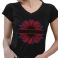 Sunflower American Flag 4Th Of July Independence Day Patriotic V3 Women V-Neck T-Shirt