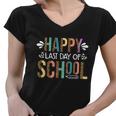 Teacher Graduation Leopard Happy Last Day Of School Gift Women V-Neck T-Shirt