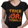 Trick Or Tequila Halloween Quote Women V-Neck T-Shirt