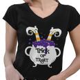 Trick Or Treat Funny Halloween Quote Women V-Neck T-Shirt