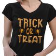 Trick Or Treat Halloween Quote Women V-Neck T-Shirt
