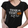 Trick Or Treat Squad Pumpkin Halloween Quote Women V-Neck T-Shirt