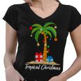 Tropical Christmas Women V-Neck T-Shirt