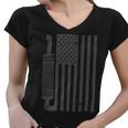 Trucker Truck Driver American Flag With Exhaust Patriotic Trucker Women V-Neck T-Shirt