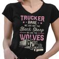 Trucker Trucker We Are Not The Black Sheep We Are The Wolv Trucker Women V-Neck T-Shirt