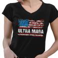 Ultra Maga Distressed United States Of America Usa Flag Women V-Neck T-Shirt