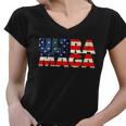 Ultra Maga Usa American Flag Women V-Neck T-Shirt