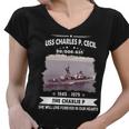 Uss Charles P Cecil Dd Women V-Neck T-Shirt