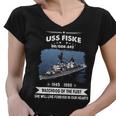 Uss Fiske Dd Women V-Neck T-Shirt