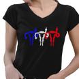 Uterus Shows Middle Finger Feminist Blue Red 4Th Of July Women V-Neck T-Shirt